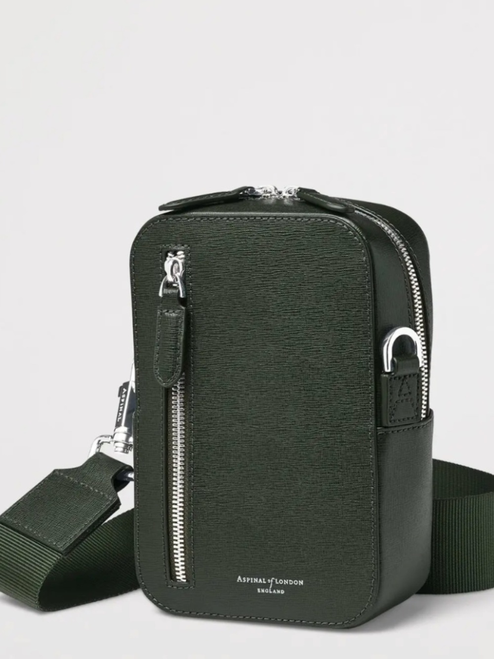 Aspinal Of London Green Leather Cross Body Bag